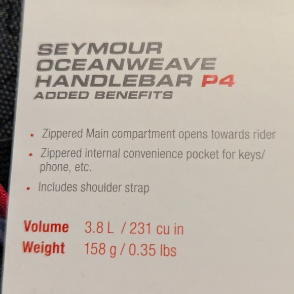 Axiom  Cycling Gear Seymour Oceanweave P4 Bicycle Handlebar Bag NWT - Picture 7 of 10